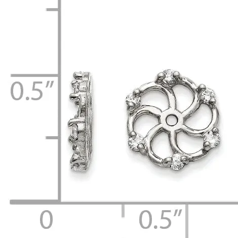 14k White Gold 1/5 Carat Diamond Earring Jackets