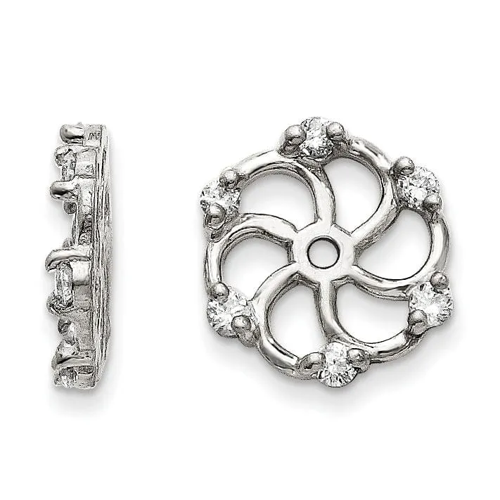 14k White Gold 1/5 Carat Diamond Earring Jackets