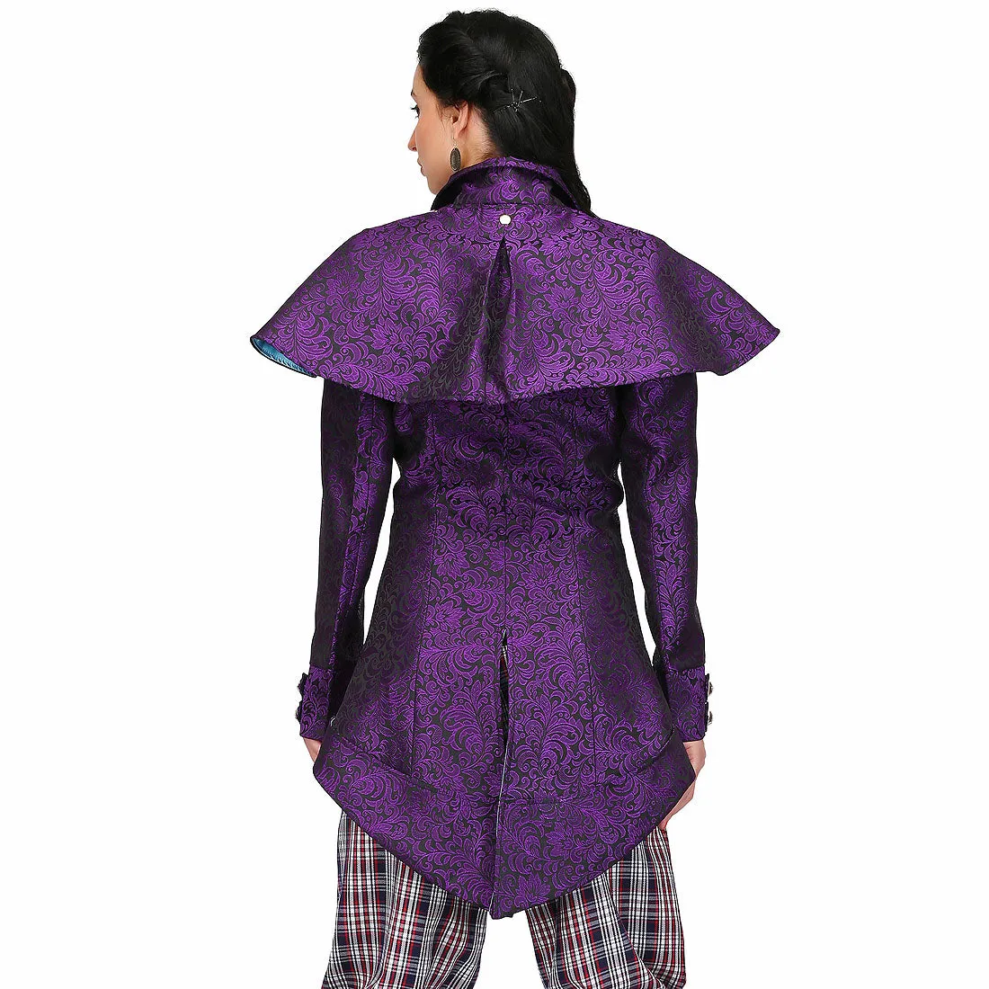 Alamea Purple/turquoise Classic Retro Vest Coat