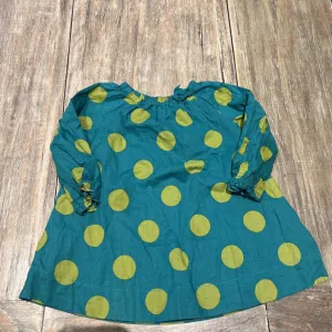 Baby Gap LS Teal Green/Polka Dot Dress 6-12m