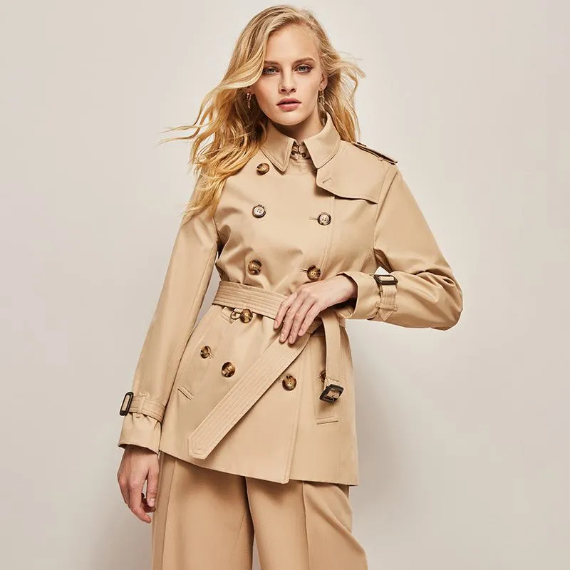 Belted Double Breasted Trench Coat