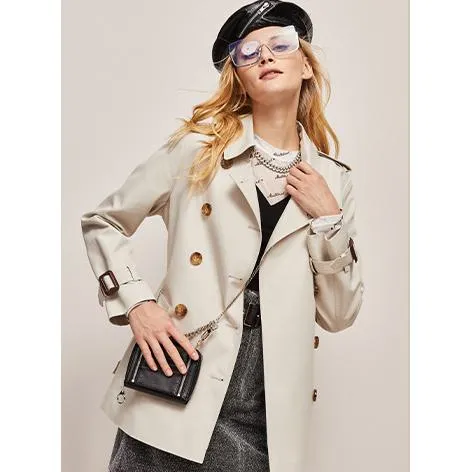 Belted Double Breasted Trench Coat