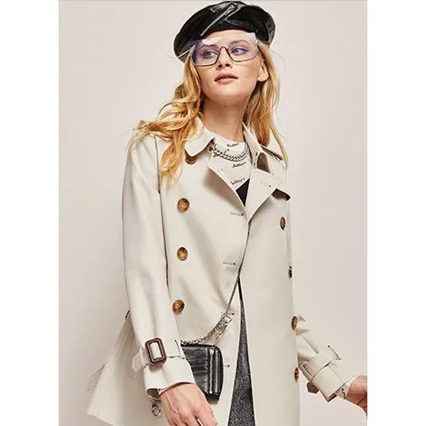 Belted Double Breasted Trench Coat