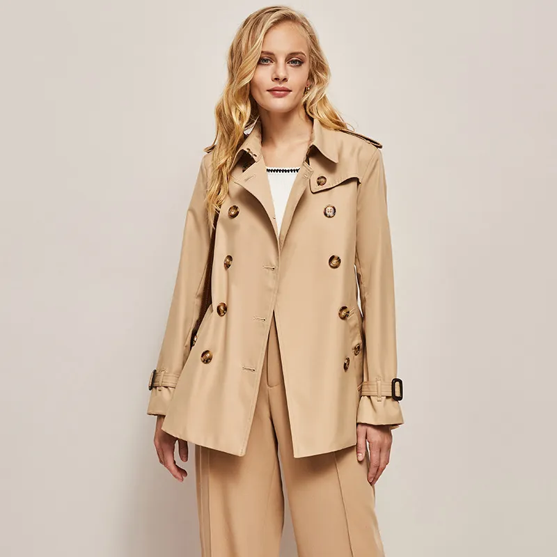 Belted Double Breasted Trench Coat