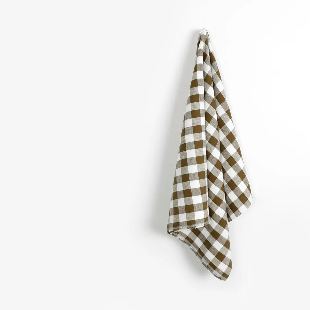 Bold Gingham Linen - Olive