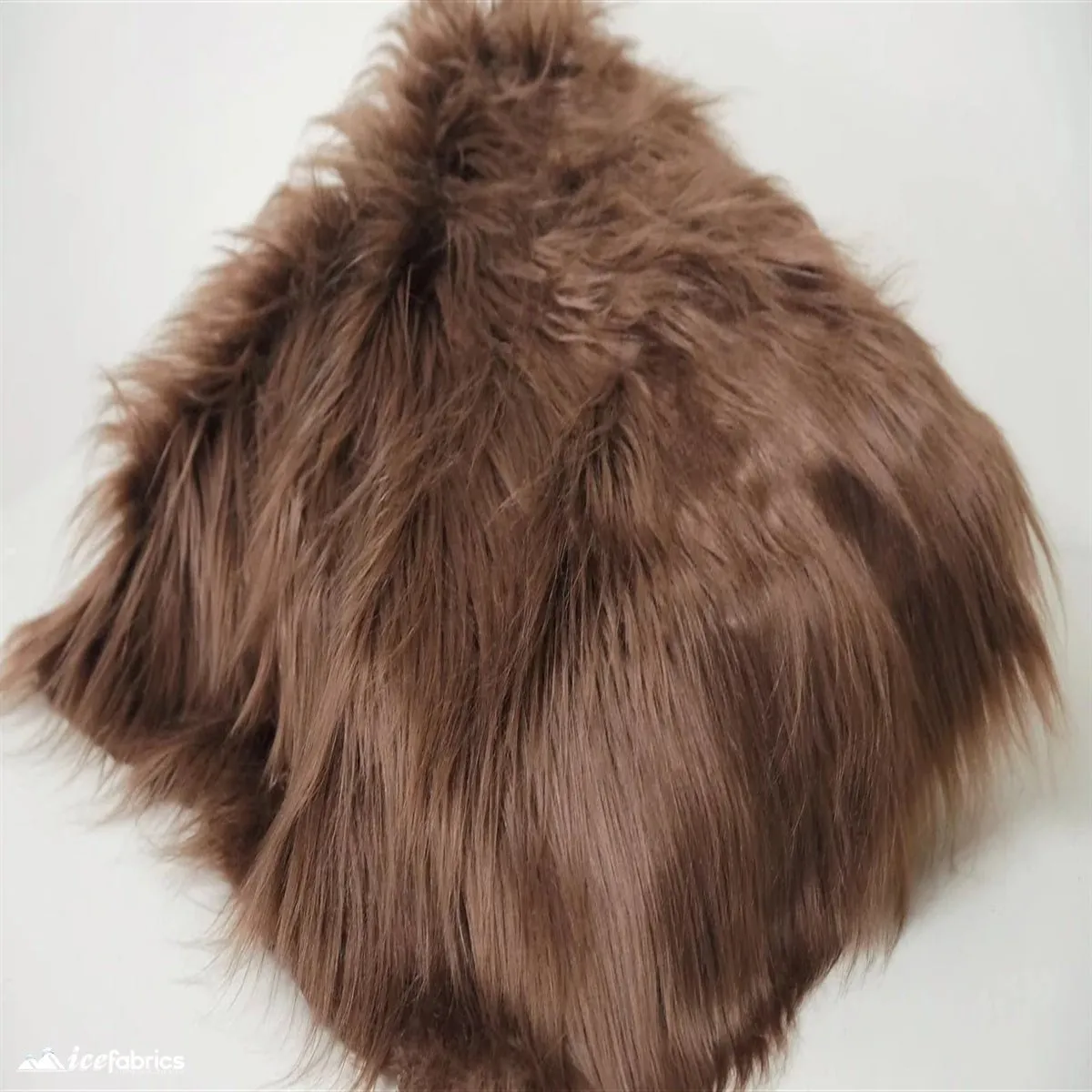 Brown Shaggy Mohair Faux Fur Fabric/ 3-4 Inches Long Pile