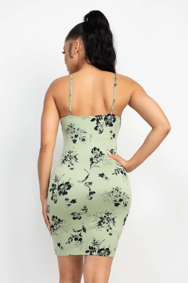 Cami Floral Ruched Bodycon Dress