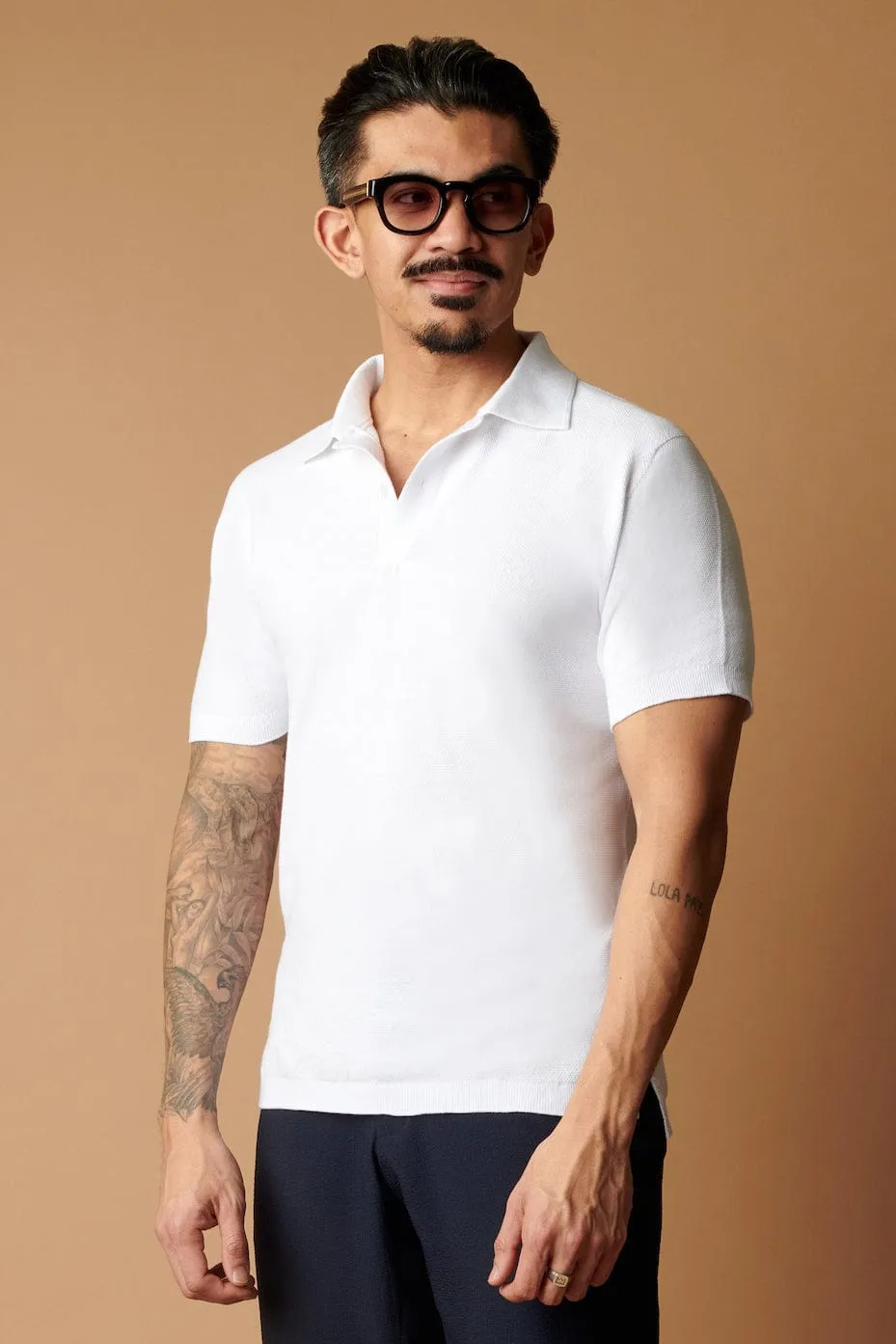 Charlie Cotton Waffle Knit Polo