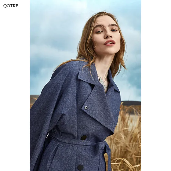 Classic Calf-Length Wool Blend Coat