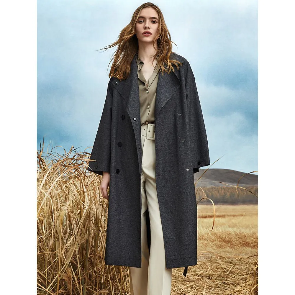 Classic Calf-Length Wool Blend Coat