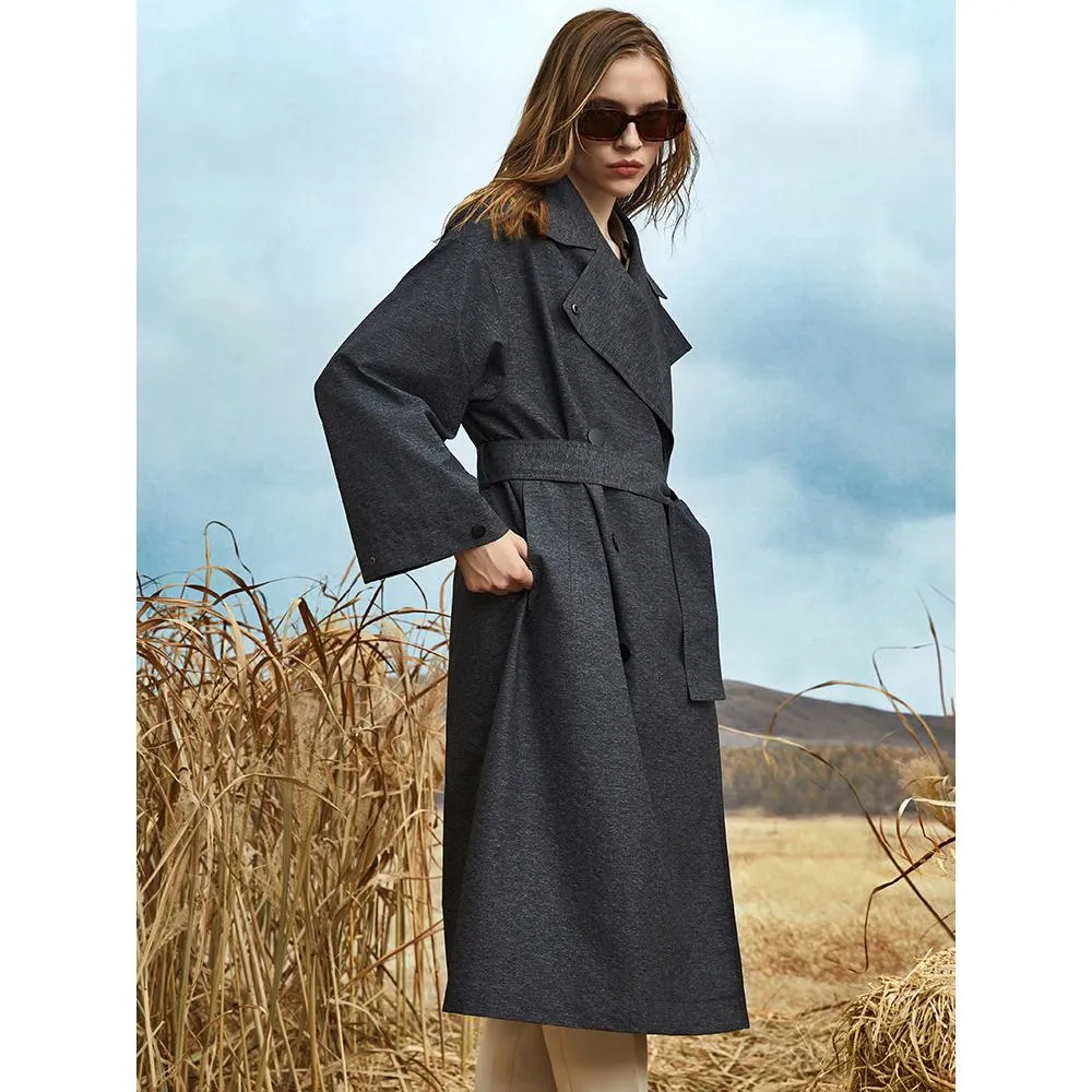 Classic Calf-Length Wool Blend Coat