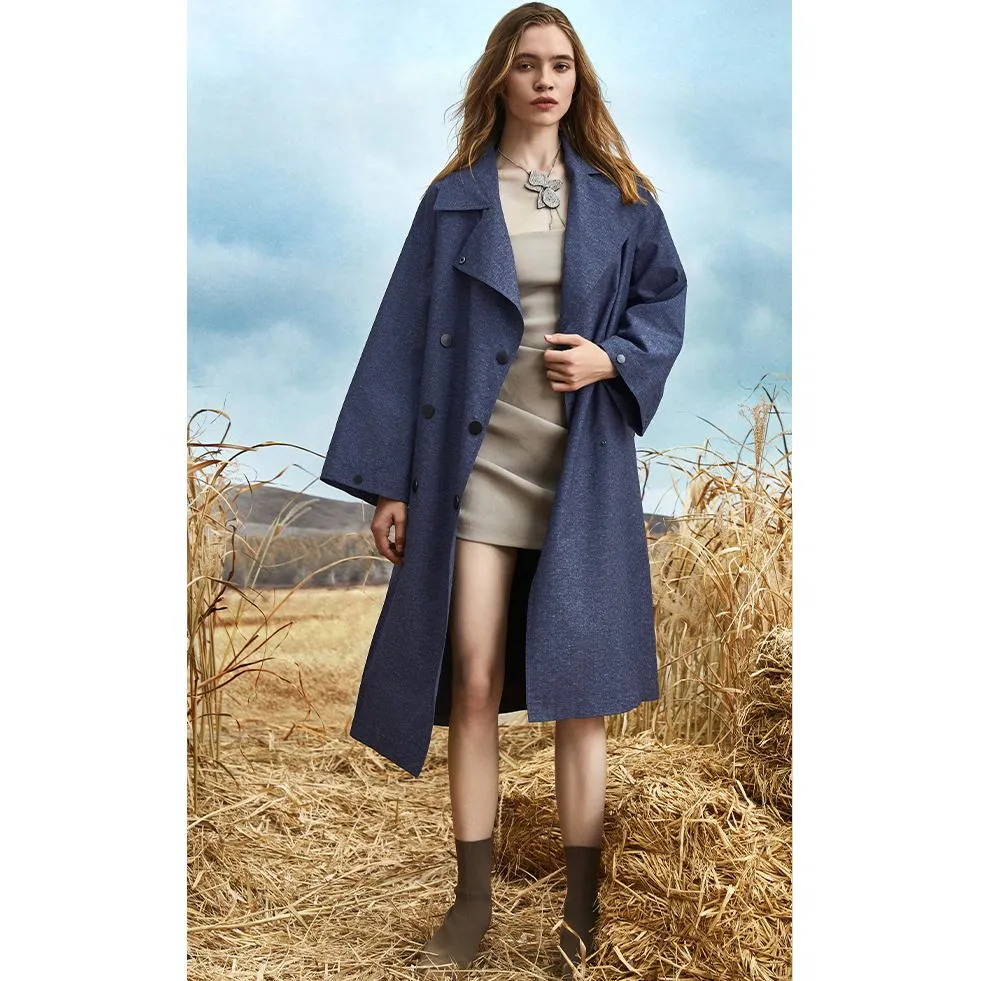 Classic Calf-Length Wool Blend Coat