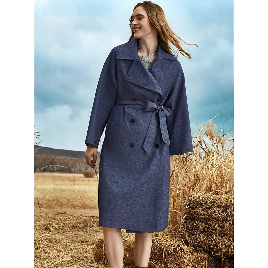 Classic Calf-Length Wool Blend Coat