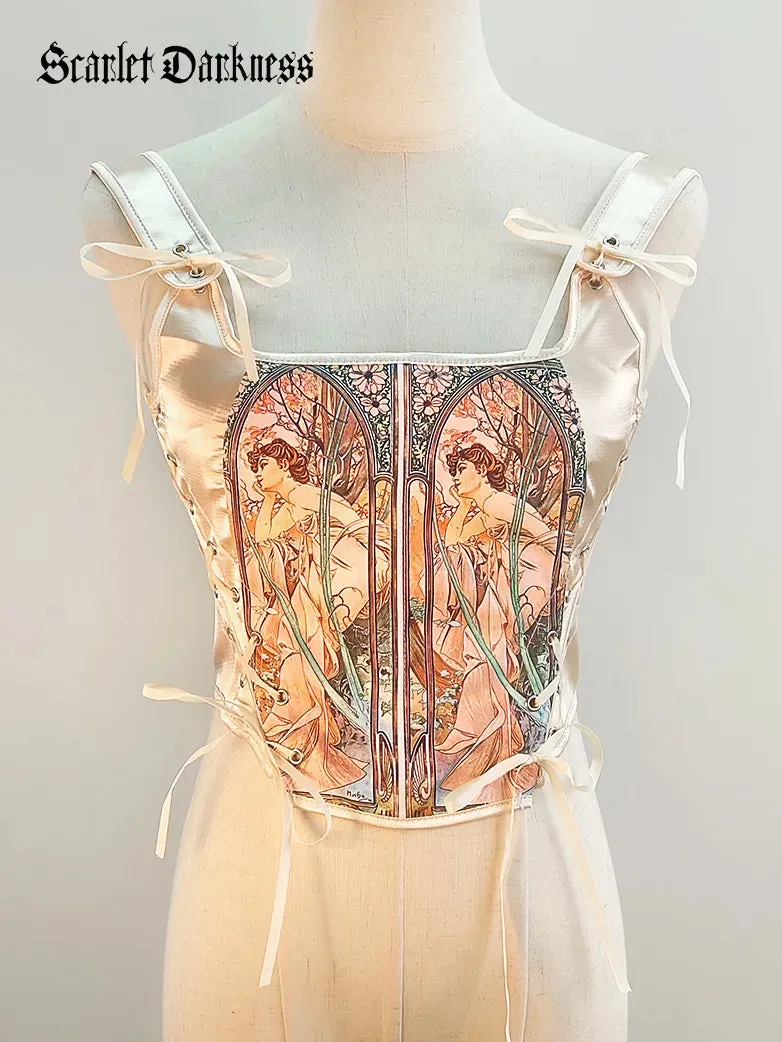 Classical Victorian Corsets Fine Art Satin Strapped Corset