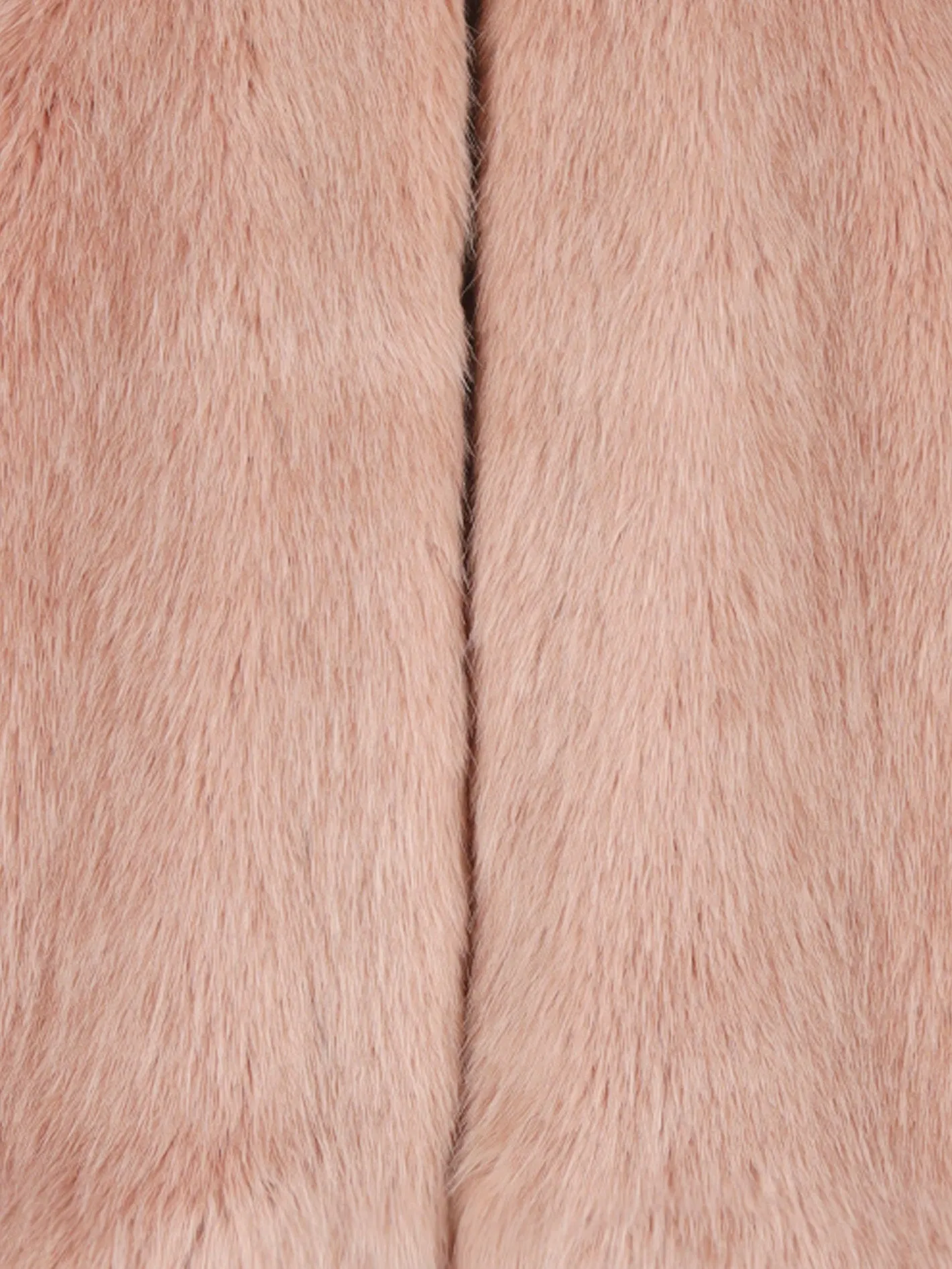 collarless faux-fur coat