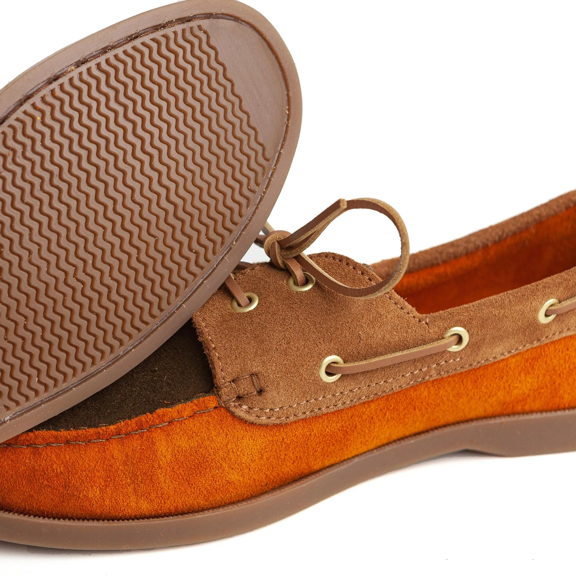 Deck Shoe in Brown & Rust