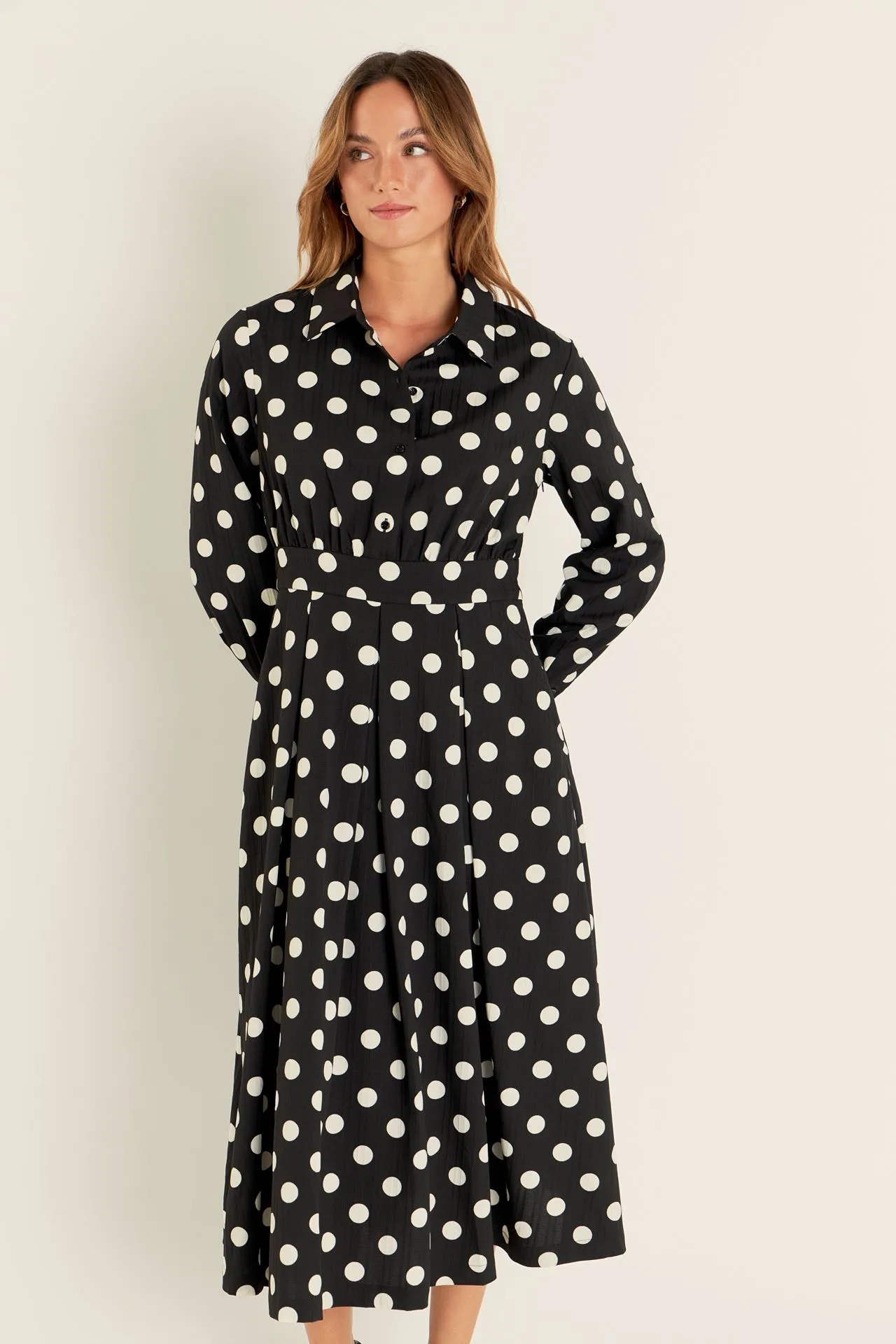 English Factory - Polka Dot Shirt Dress