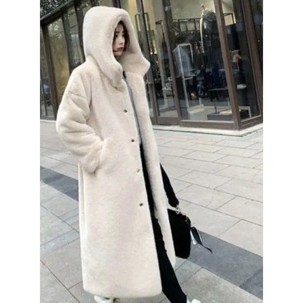 Faux Fur Hooded Coat