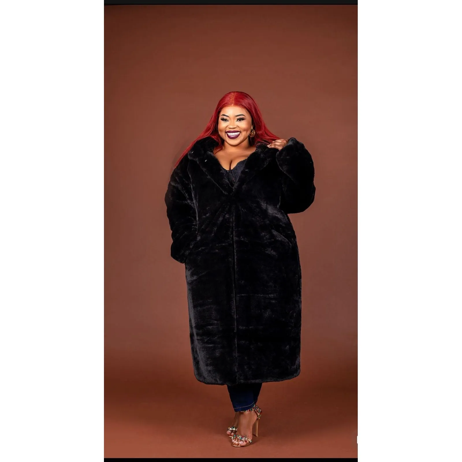 Faux Fur Hooded Coat