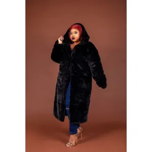 Faux Fur Hooded Coat