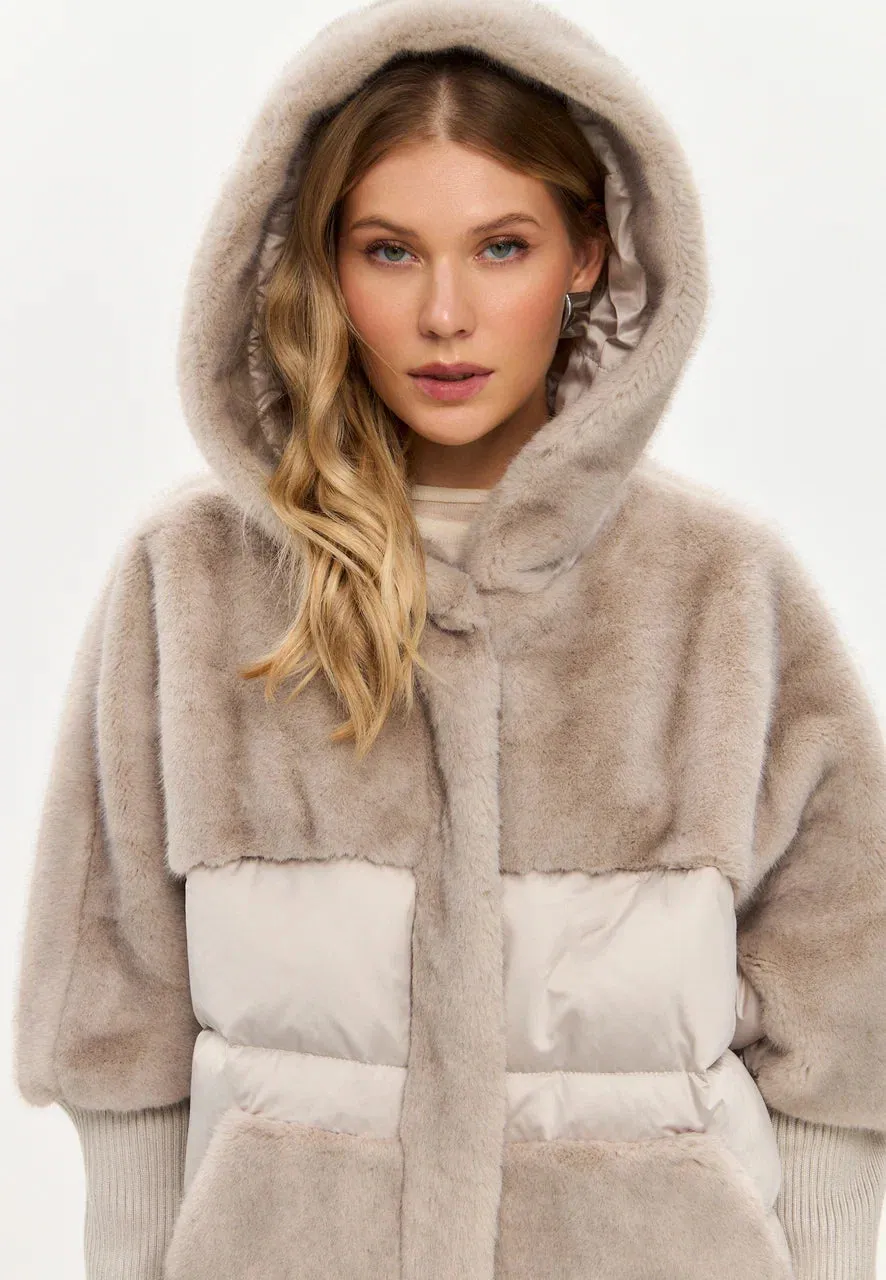 Faux Fur Jacket - Silver