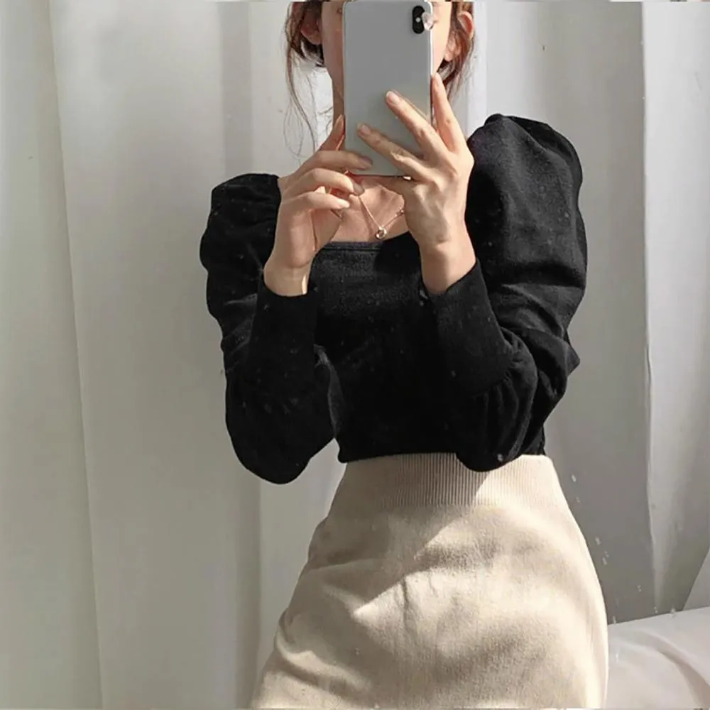 Flattering Square Neck Puff Sleeve Blouse