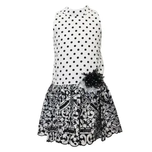 Girls Drop Waist Polka Dot Dress