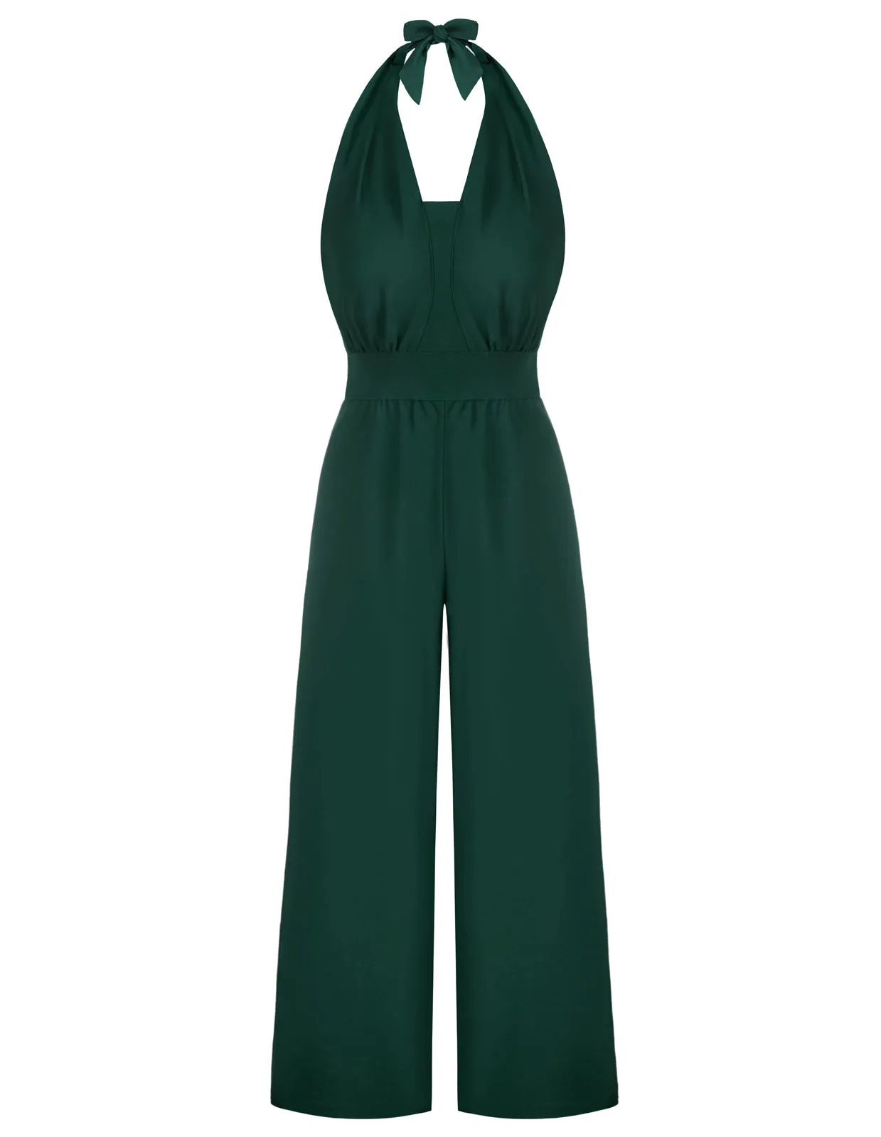 Halter Jumpsuits High Waisted Wide Leg Jumpsuits with Pockets