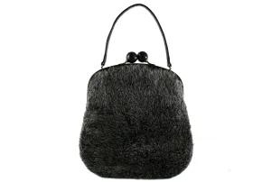 Large MORRIS MOSKOWITZ gray fur handbag