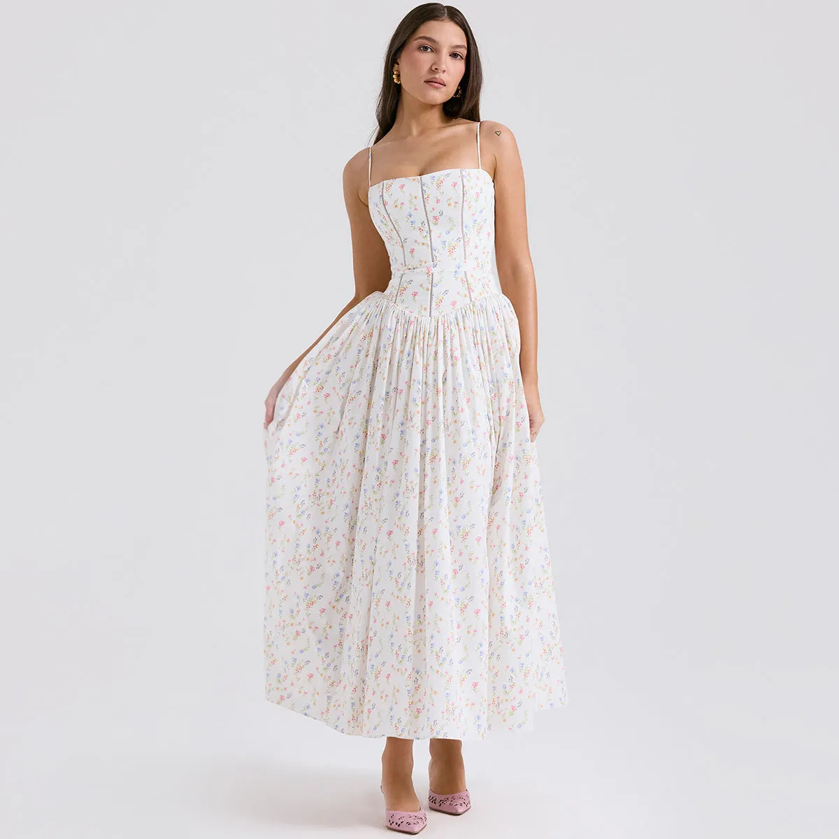 Lina Floral Midi Dress