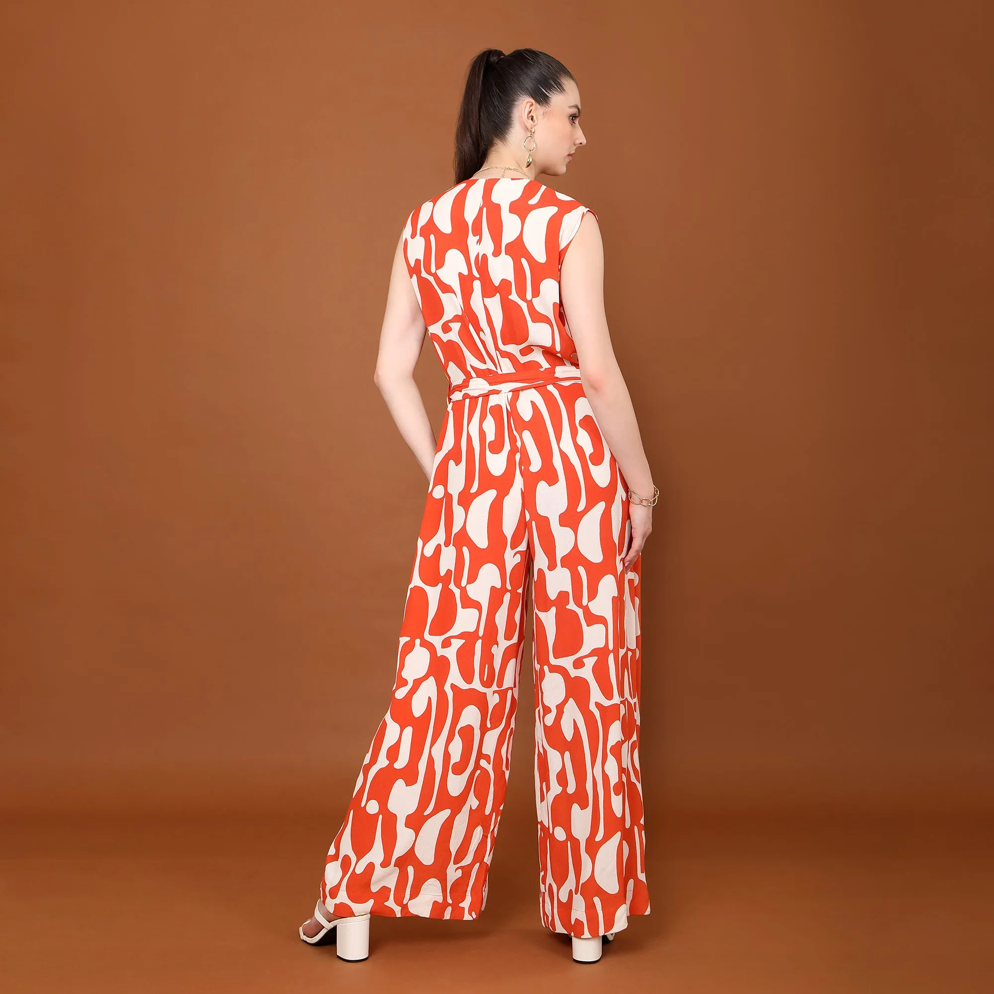 Lisa Abstract Swirl Print Jumpsuit