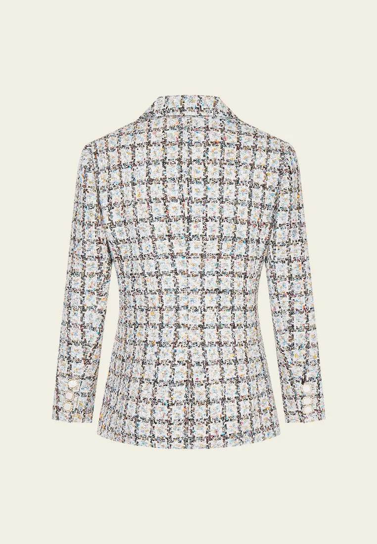 Lurex-detail Checked Jacket