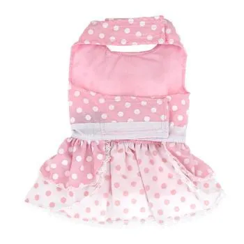 Pink and White Polka Dot Velcro Dress