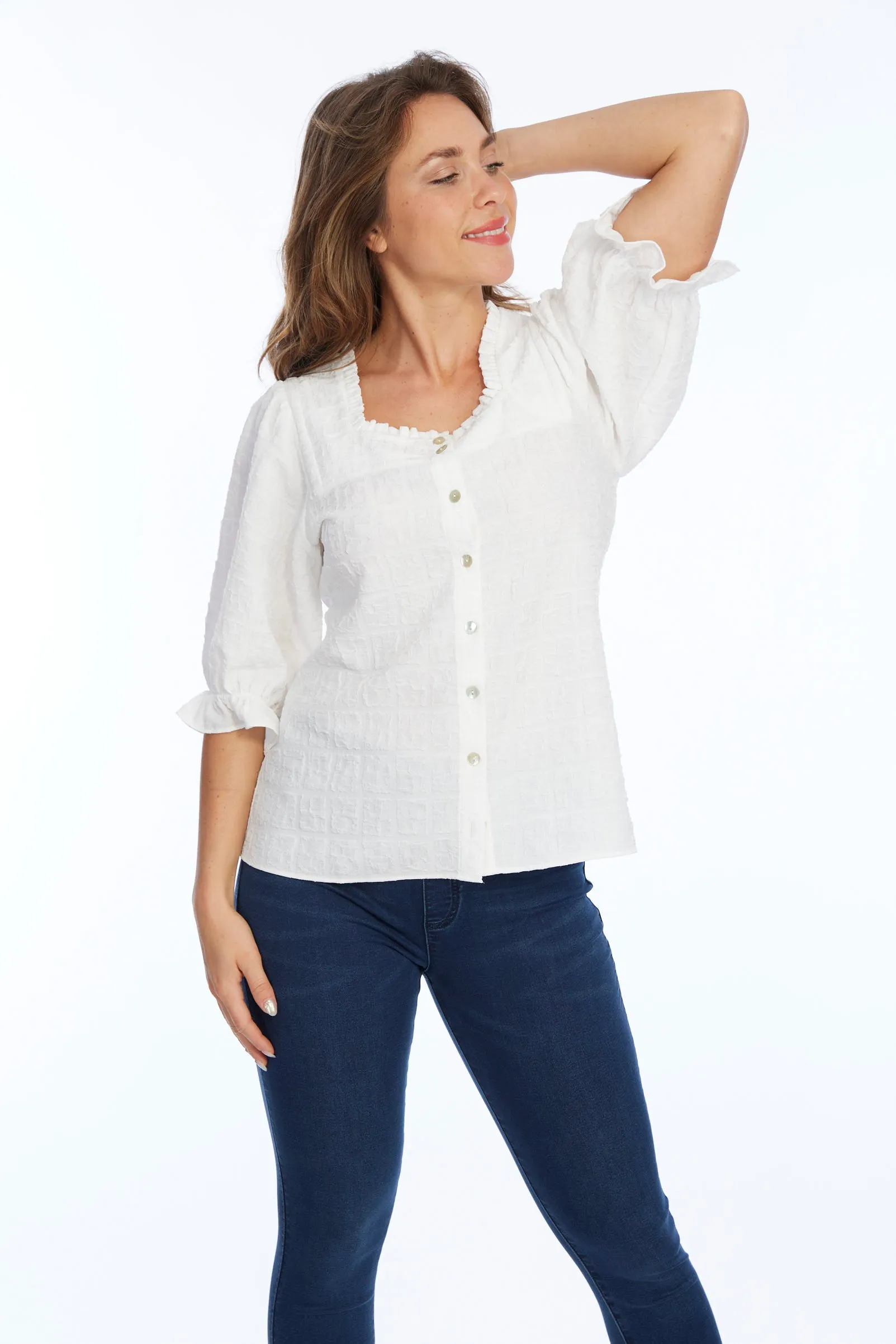 Puff Sleeve Top Square Neck HILDA | LIOR