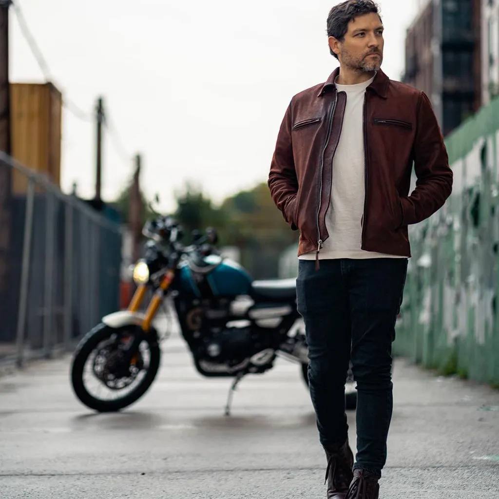 RAINIER MOTO LEATHER JACKET - RAT BIKE RED