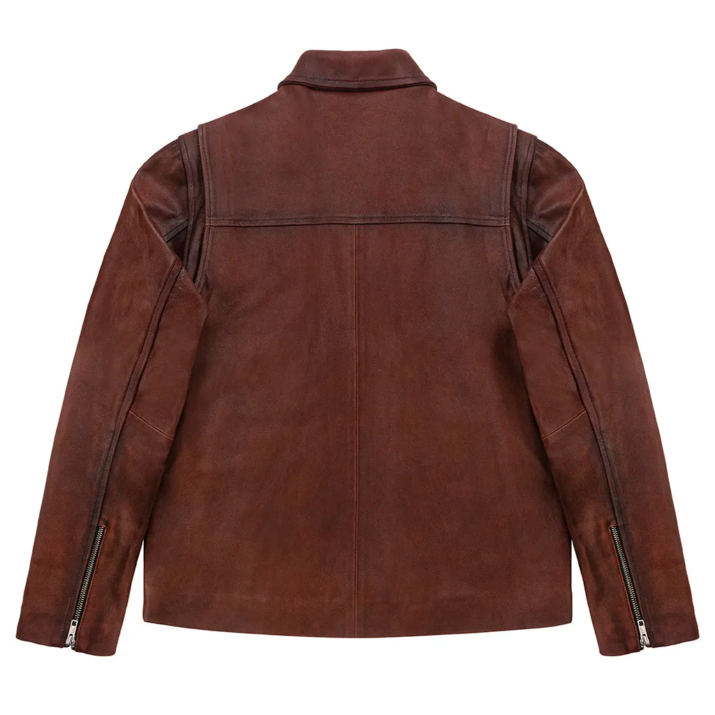 RAINIER MOTO LEATHER JACKET - RAT BIKE RED