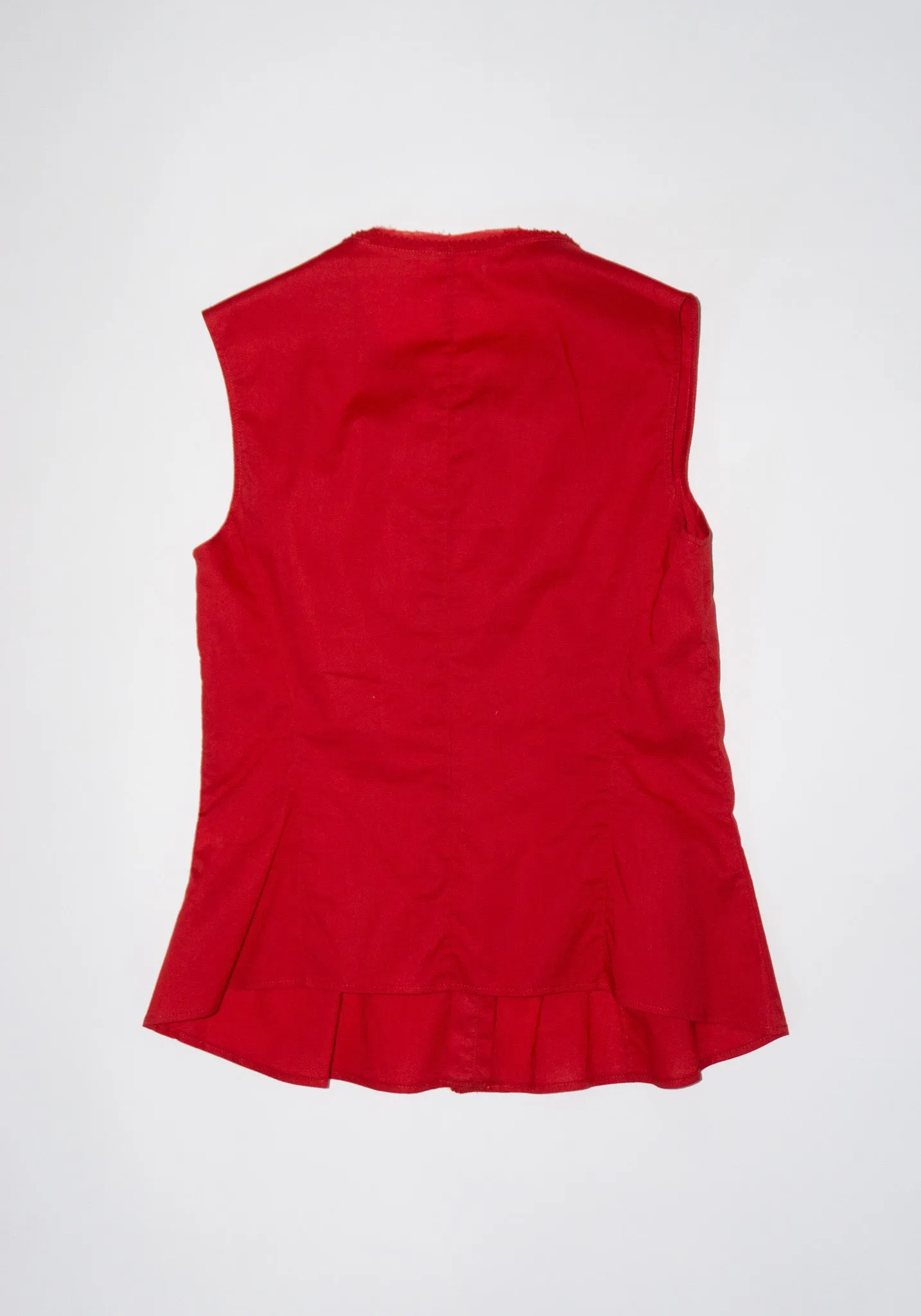 Sleeveless Victorian Top in Red