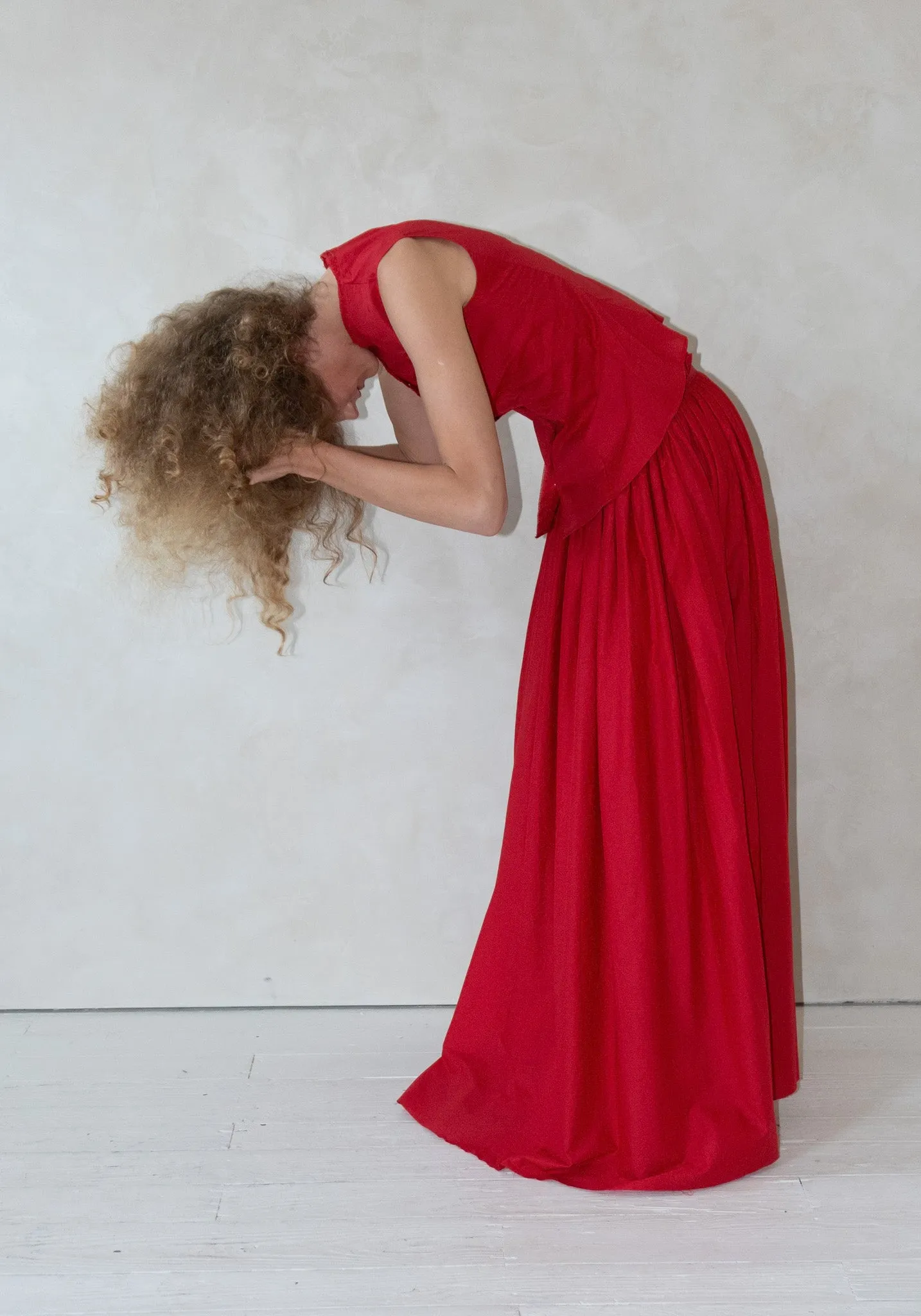 Sleeveless Victorian Top in Red