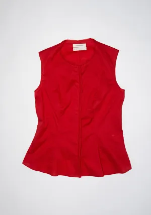 Sleeveless Victorian Top in Red