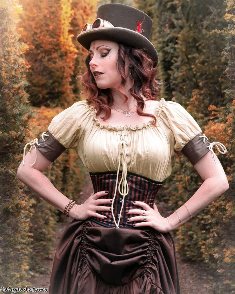 Steampunk Victorian Half Sleeve Boho Off Shoulder Pirate Tops