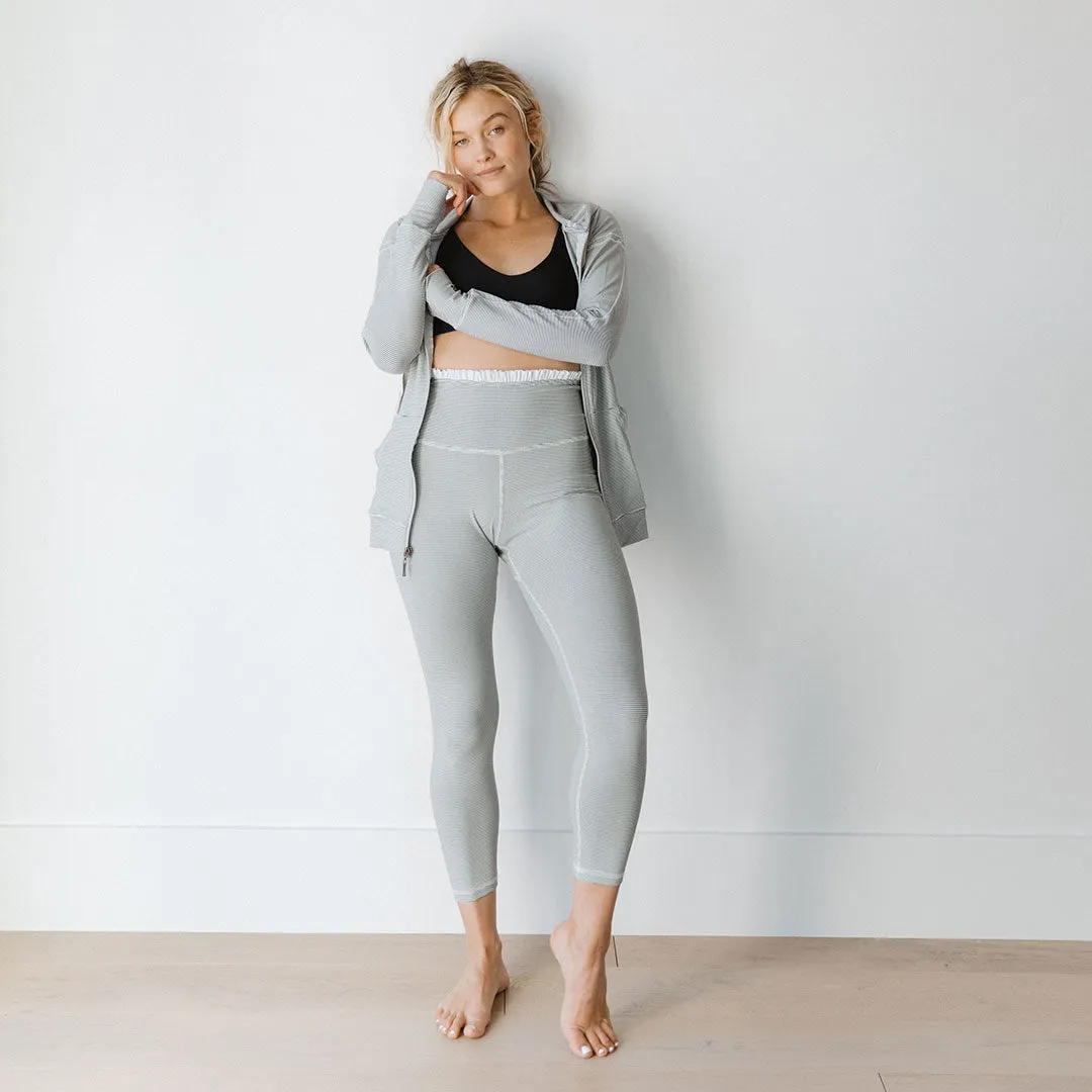 The Petal Pant - Midnight/White Stripe