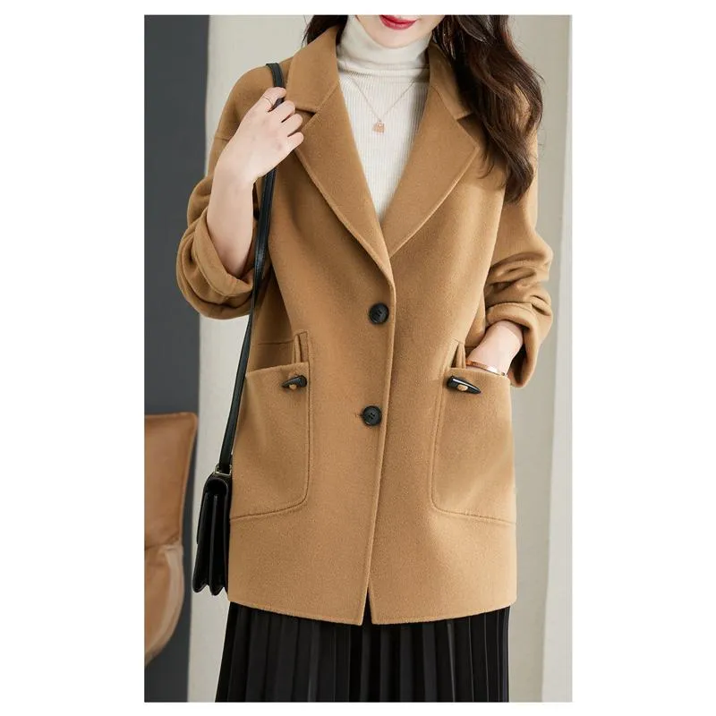 Thickened Chic Solid Color Loose Fit Car Coat