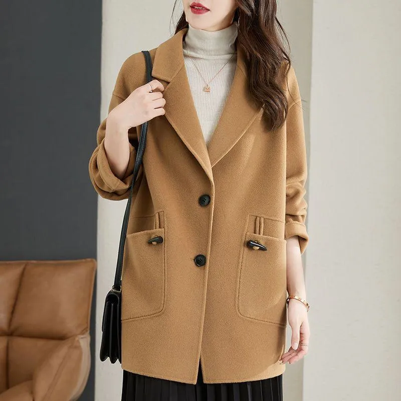 Thickened Chic Solid Color Loose Fit Car Coat