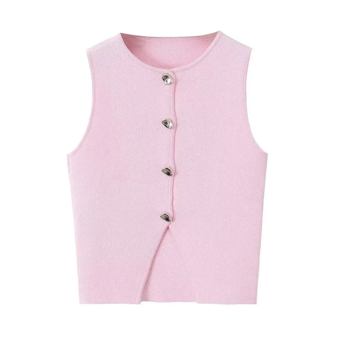 Una - Elegant crop vest top