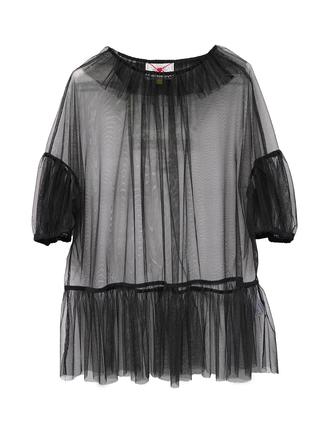 Unlogical Poem Victorian Style Black Mesh Blouse