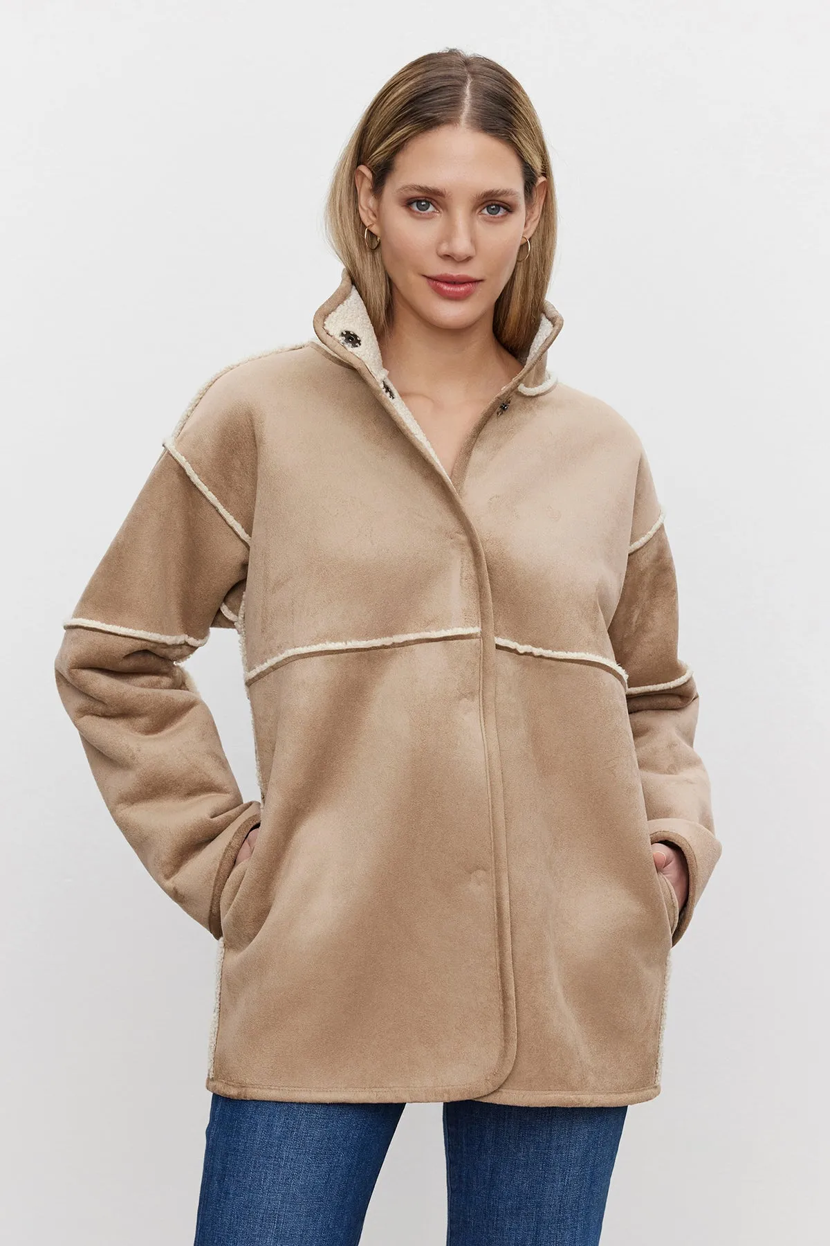 Velvet by Graham & Spencer Albany Luxe Sherpa Jacket | Sand