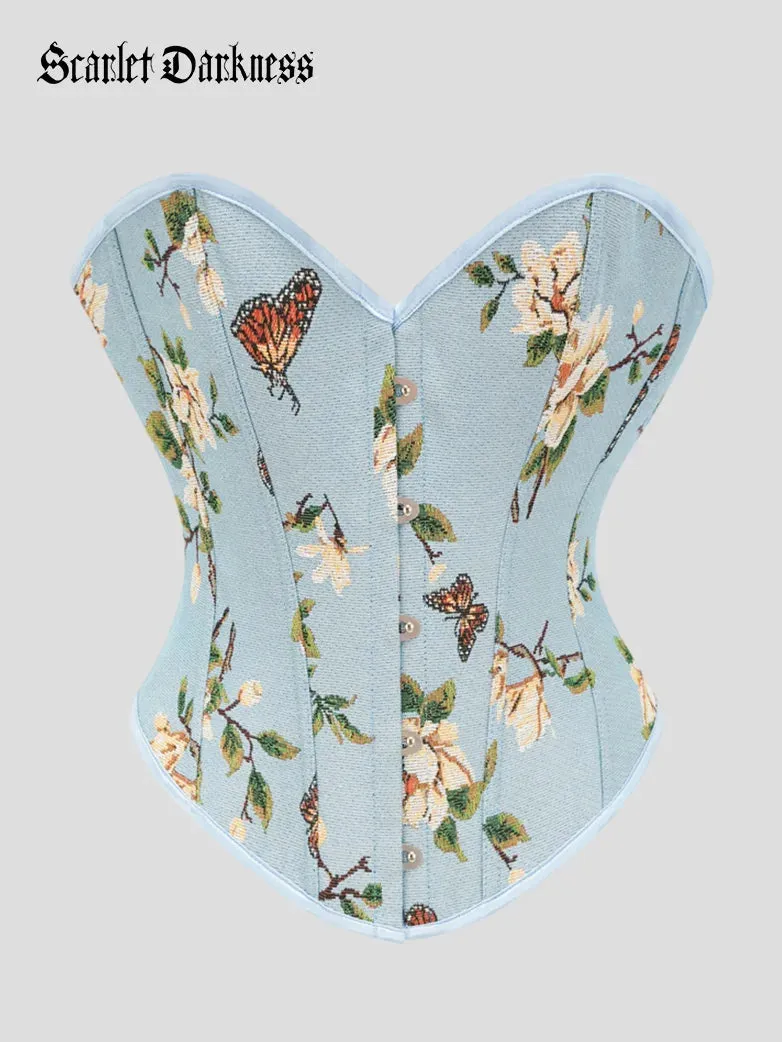 Victorian Corset Women Butterfly Floral Bustier