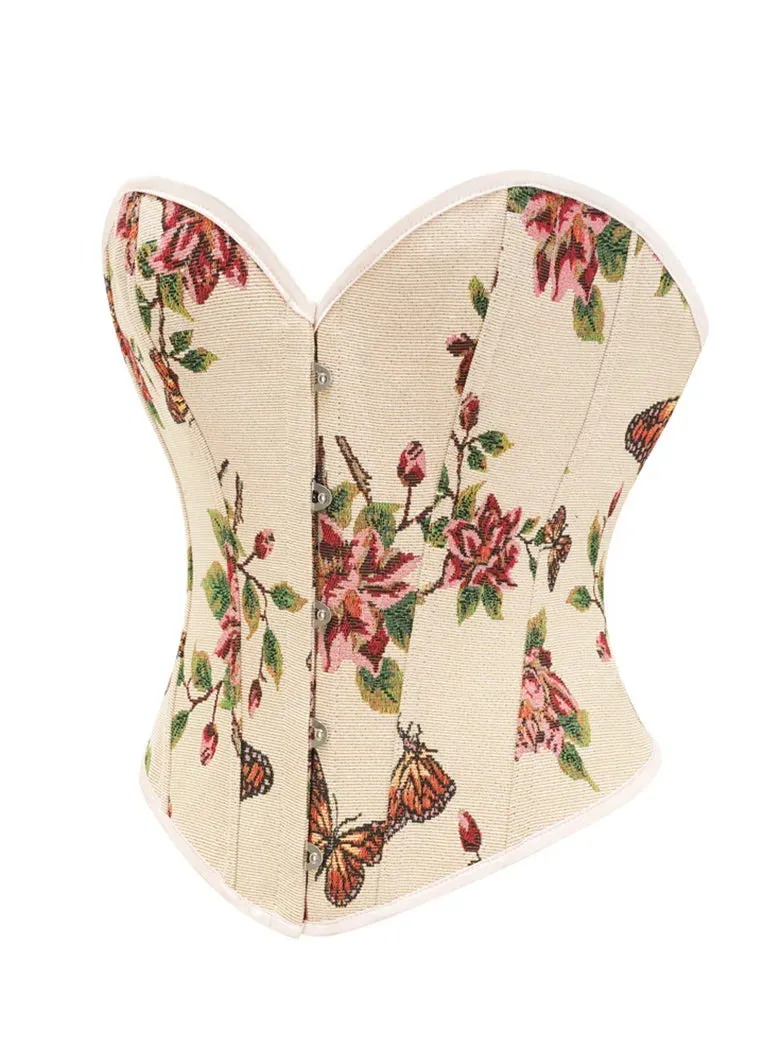 Victorian Corset Women Butterfly Floral Bustier