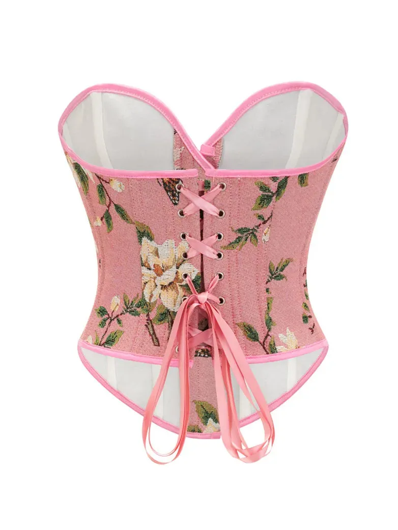 Victorian Corset Women Butterfly Floral Bustier