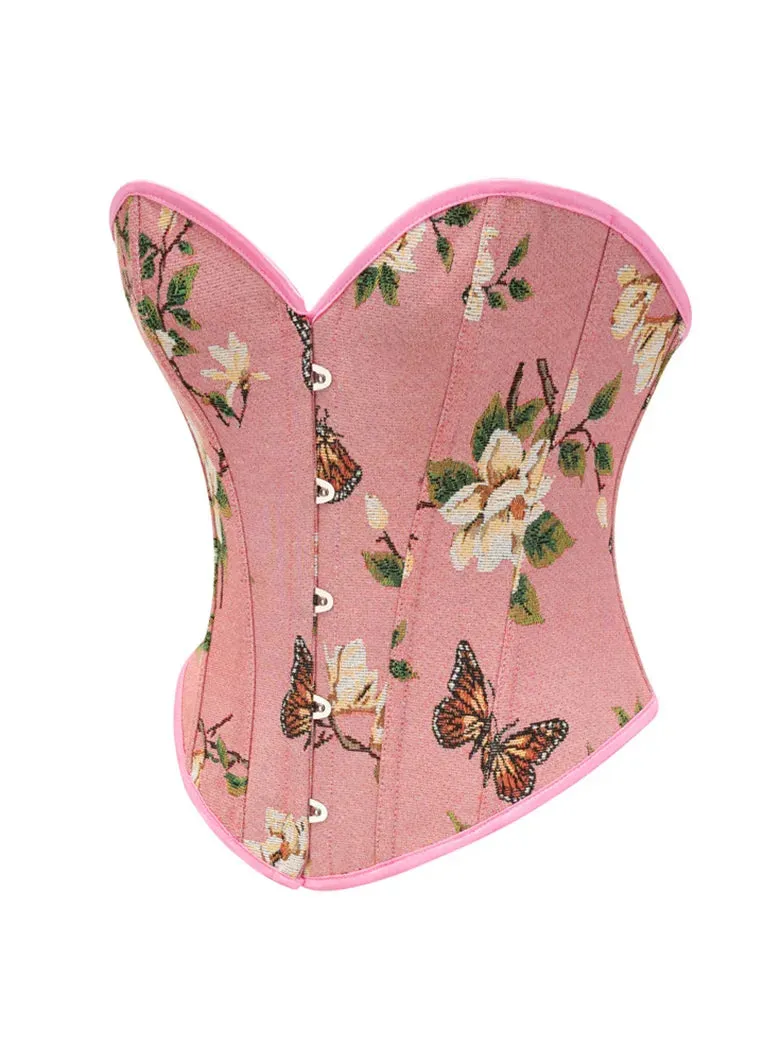 Victorian Corset Women Butterfly Floral Bustier